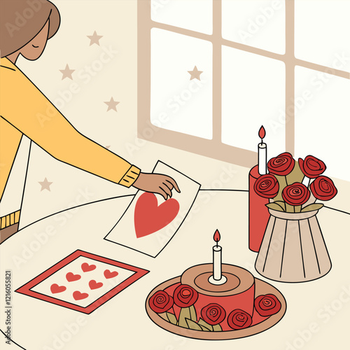 Valentines day holiday getting card with heart