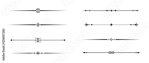 Set of Vintage decorative lines. text dividers. Line border. Lines separators, Borders, Vintage dividers, Underline elements. Vector illustration