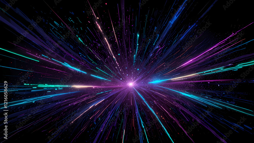 Abstract Sci-Fi Background with Glowing Light Streaks Abstract Sci-Fi Background with Glowing Light Streaks