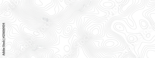 Seamless Grid Pattern Combining Topography, Technology Lines, and Discovery Areas Represented in Geometric Styles
