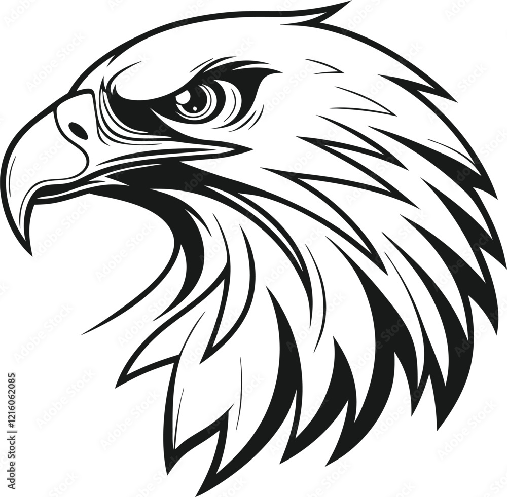 Fototapeta premium eagle head mascot isolated on white background