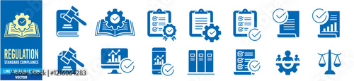Regulation icons set vector illustration
