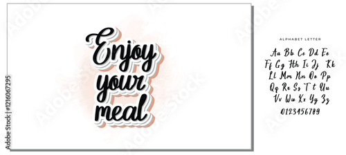 Enjoy your meal. Lettering. Ink illustration. t-shirt design.