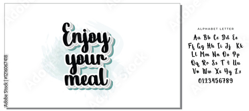 Enjoy your meal. Lettering. Ink illustration. t-shirt design.