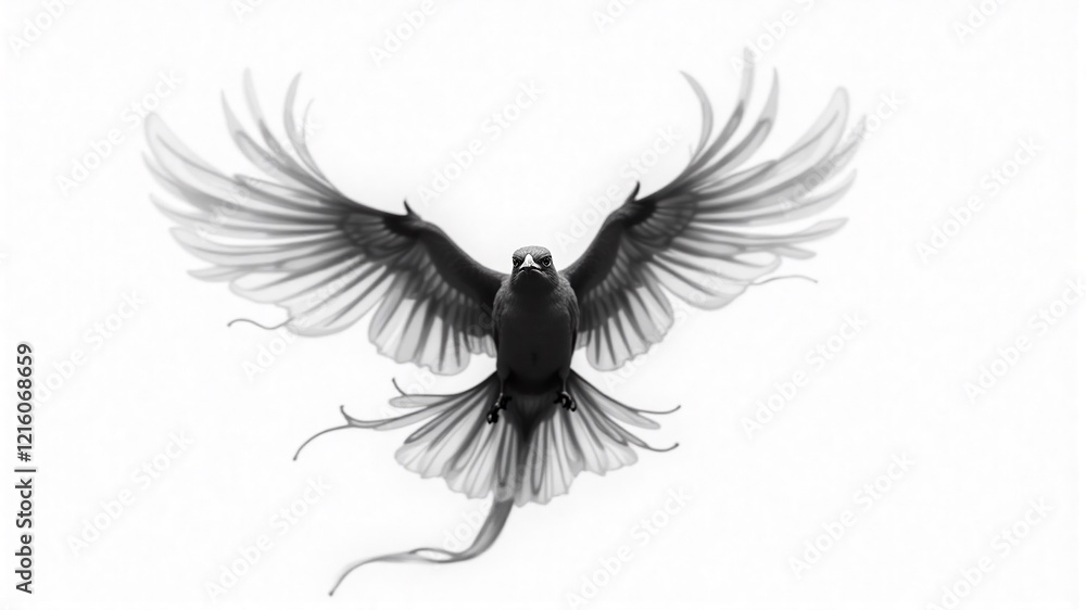 Obraz premium Majestic Crow in Flight