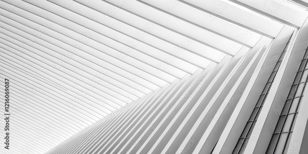 Obraz premium Architectural Lines A Study in White and Gray, Converging Structures