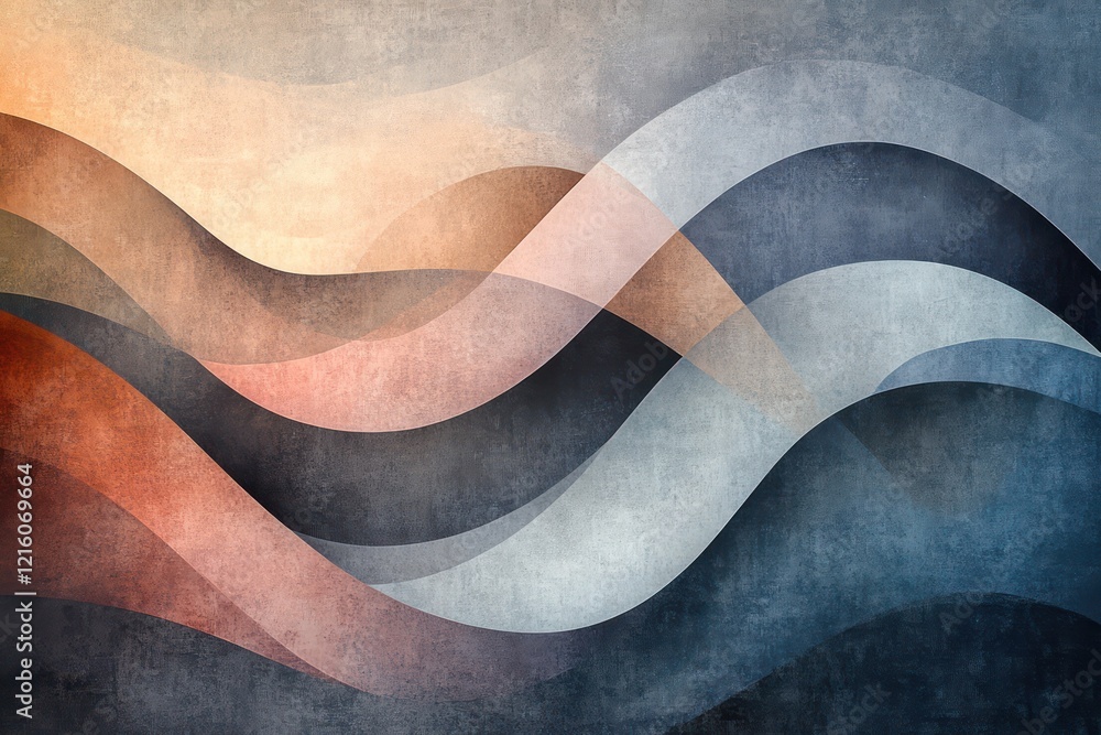 custom made wallpaper toronto digitalAbstract geometric patterns in soft, muted tones creating a harmonious and balanced design, with subtle gradients and gentle curves