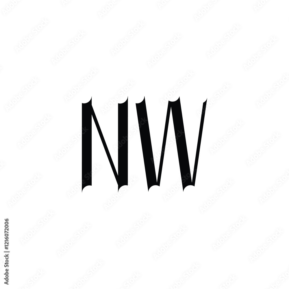 NW monogram logo design letter text name symbol monochrome logotype alphabet character simple logo NW monogram logo design letter text name symbol monochrome logotype alphabet character simple logo