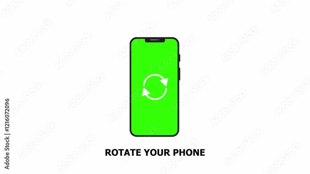 animation of rotate your phone animation on white background, mobile phone green screen turn rotating horizonal or vertical with arrow icon. animation of rotate your phone animation on white background, mobile phone green screen turn rotating horizonal or vertical with arrow icon.