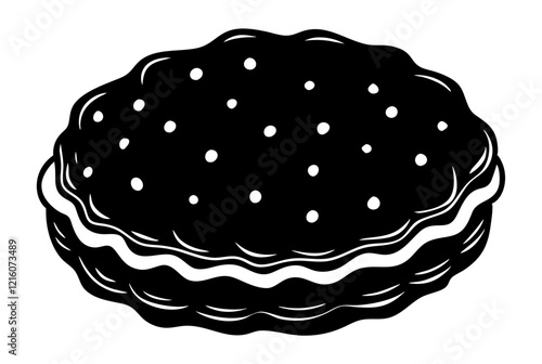 buttermilk biscuit silhouette vector 