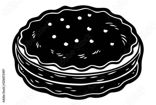 buttermilk biscuit silhouette vector 