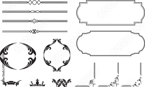 黒い装飾フレーム背景素材