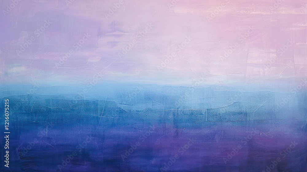 Obraz premium A soothing gradient from soft purple to blue, with subtle lines and shapes creating a tranquil, serene, and harmonious visual effect.