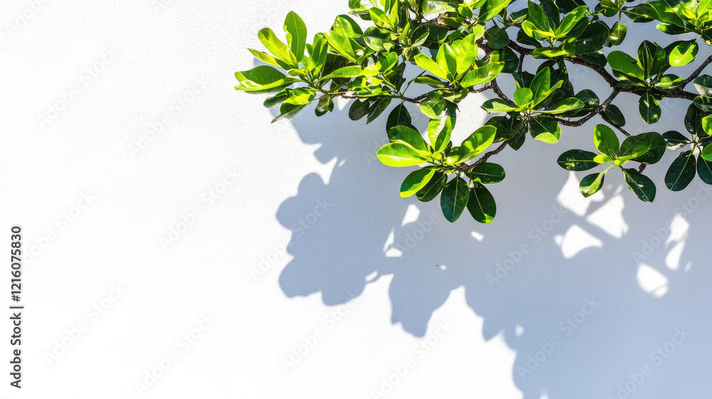 Abstract Shadow of Natural Tree Leaves on a White Wall Background, Aesthetic Visual for Decor or Inspiring Imagery Abstract Shadow of Natural Tree Leaves on a White Wall Background, Aesthetic Visual for Decor or Inspiring Imagery