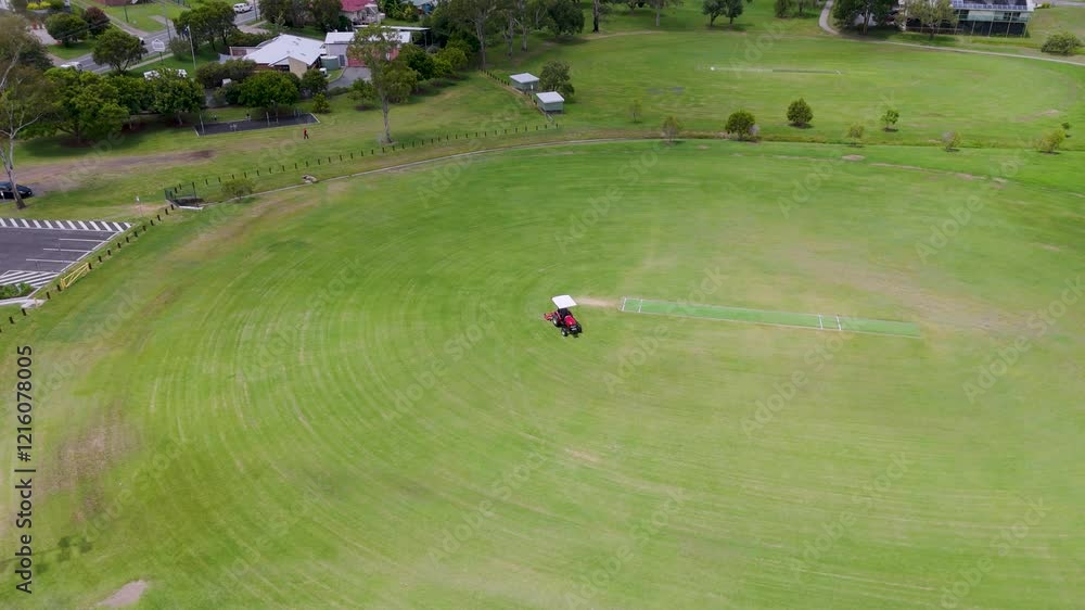 Mowing a Sports Field in Australia Mowing a Sports Field in Australia