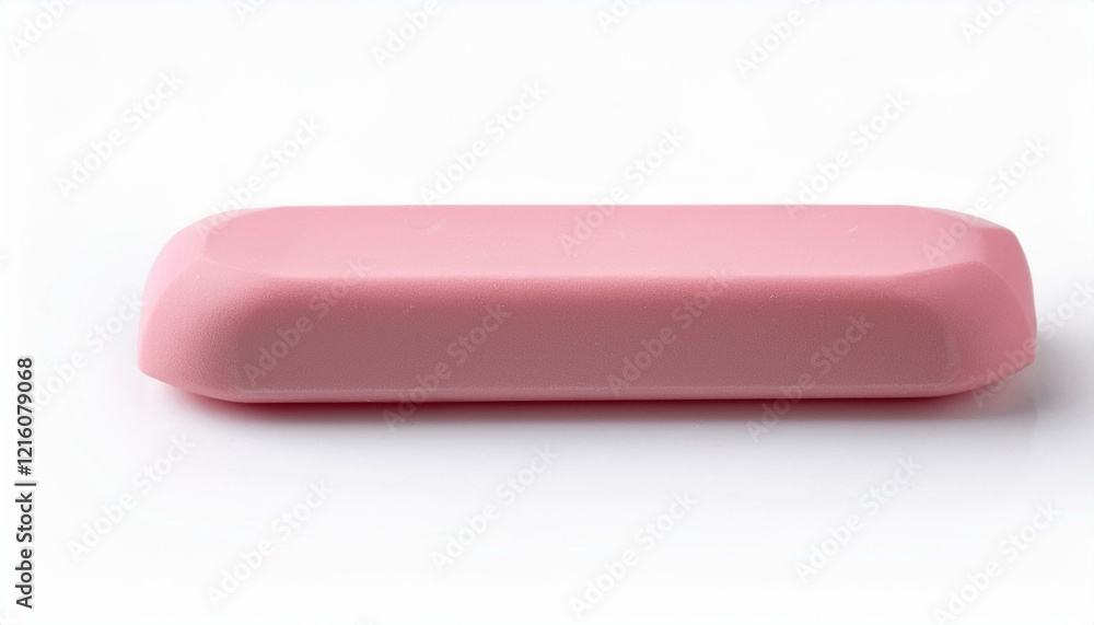 Pink rectangular eraser isolated on white background. Pink rectangular eraser isolated on white background.