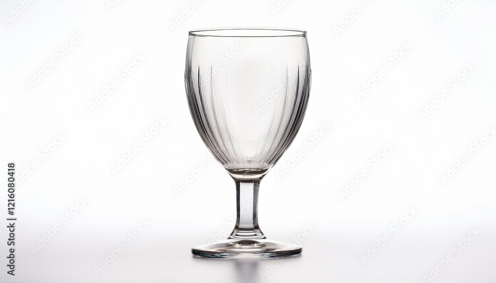 Fototapeta premium Elegant empty wine glass on white background