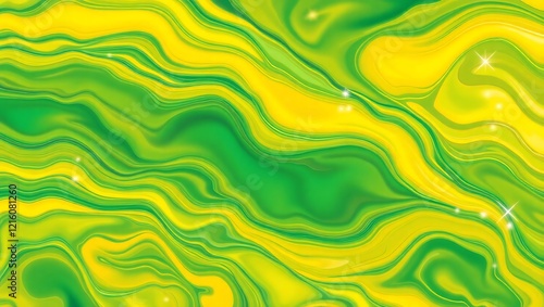 Bright yellow and green marble swirl texture for bold digital projects, colorful wallpapers, and creative artistic designs photo