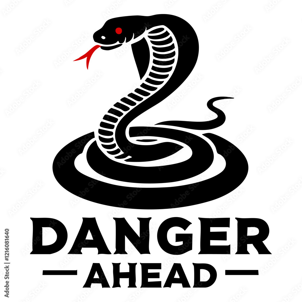 Fototapeta premium Snake Silhouette Vector Illustration with the text 