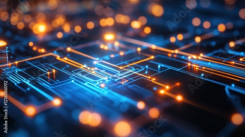 Wallpaper Mural D representation of artificial intelligence depicted as glowing interconnected circuits. Torontodigital.ca