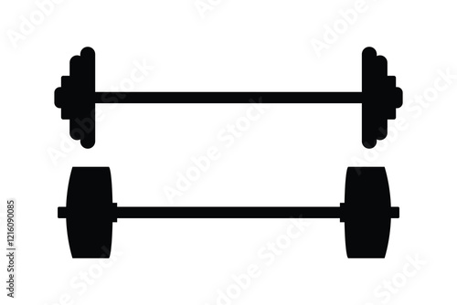 Barbell silhouette vector design isolated on a white background