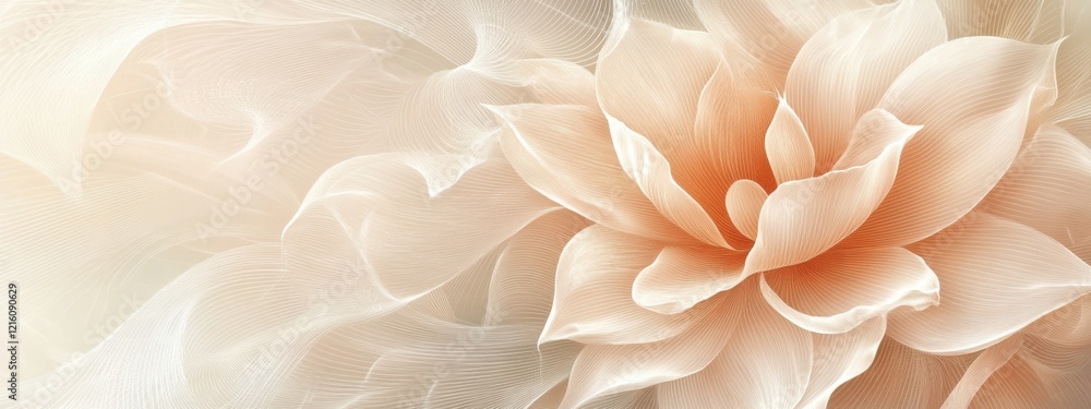 Elegant Peach Blossom Flower with Soft Swirling Background Design Elegant Peach Blossom Flower with Soft Swirling Background Design