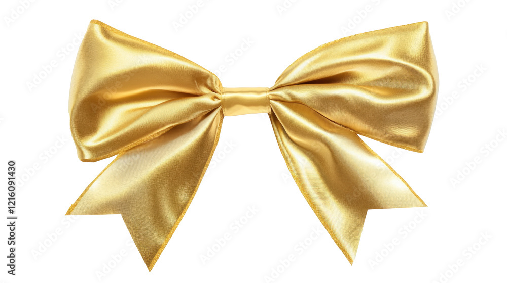 Elegant golden bow with ribbon perfect for holiday decoration AI generative Elegant golden bow with ribbon perfect for holiday decoration AI generative
