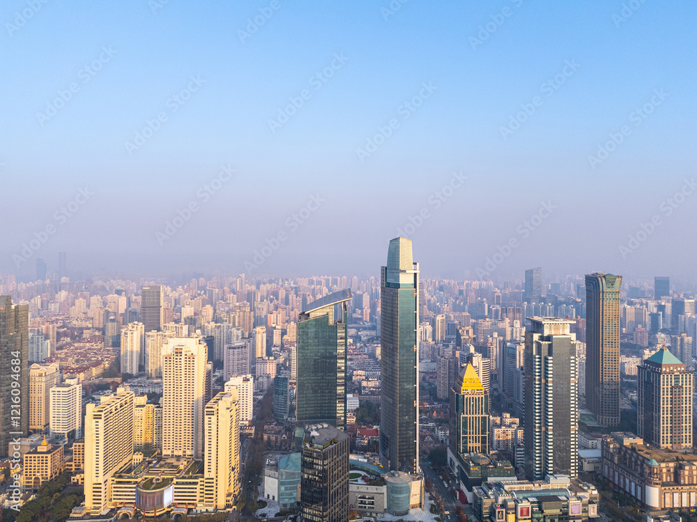 Aerial view of Shanghai residential buildings in autumn Aerial view of Shanghai residential buildings in autumn