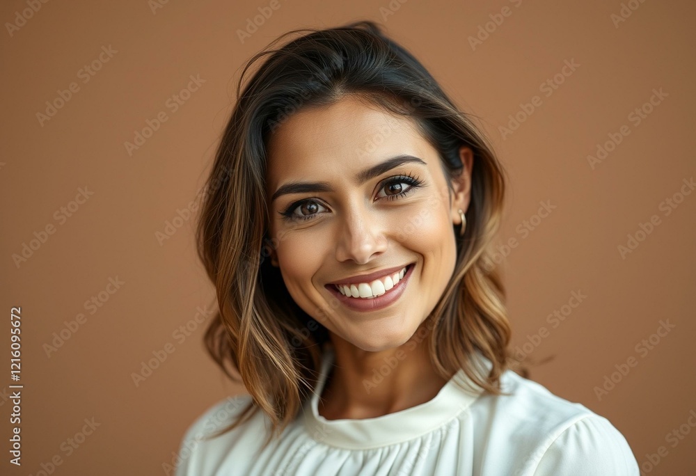 A warm and inviting portrait of a Latin American woman A warm and inviting portrait of a Latin American woman