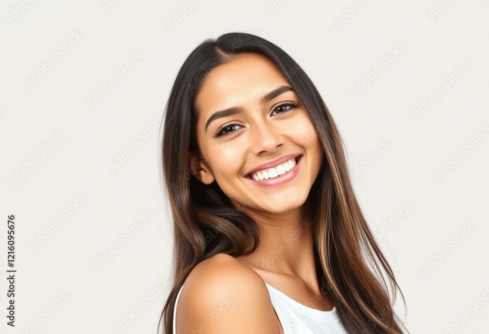 A warm and inviting portrait of a Latin American woman A warm and inviting portrait of a Latin American woman