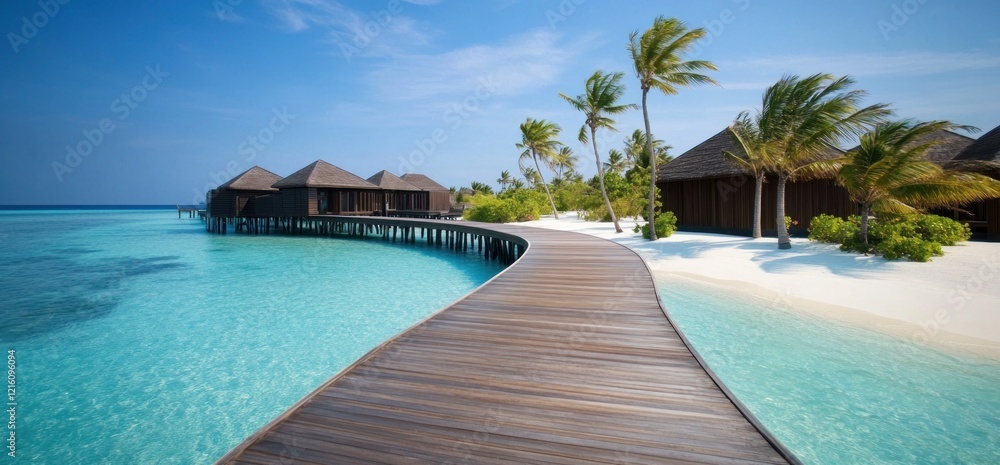 Fototapeta premium Maldives Luxury Overwater Bungalow Resort