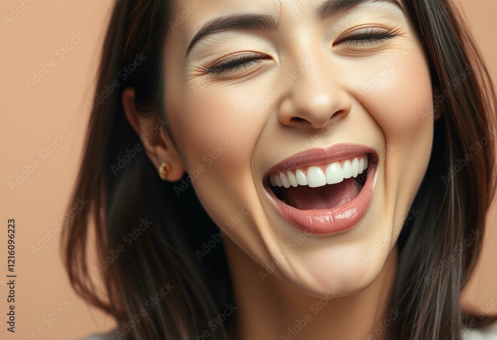 Portrait of a female person yawning with relaxed expression Portrait of a female person yawning with relaxed expression