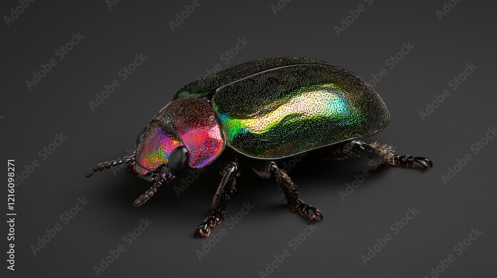 Fototapeta premium Closeup of a vibrant iridescent beetle