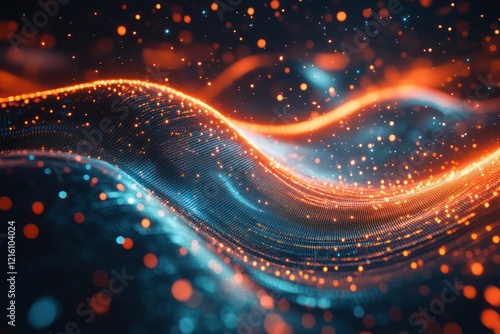 An abstract representation of a quantum computer with pulsating energy fields