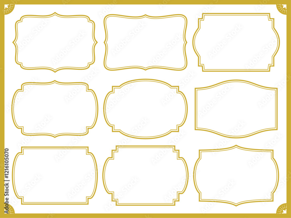 金色の洋風の横フレームセット