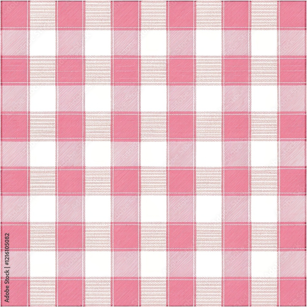 Pink Gingham Check Pattern Digital Illustration, Square Composition, Rustic Texture, Checkered Fabric Design Gingham, Plaid Pink Gingham Check Pattern Digital Illustration, Square Composition, Rustic Texture, Checkered Fabric Design Gingham, Plaid