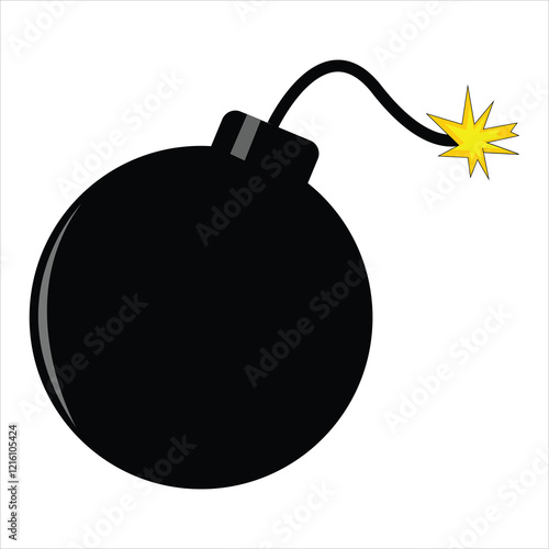 bomb with burning fuse