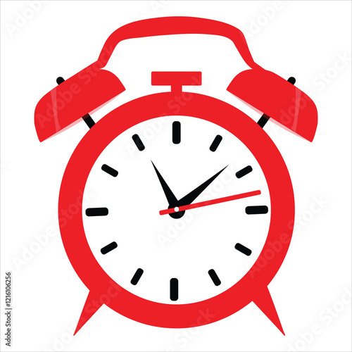 red alarm clock isolated on white BACKGROUND