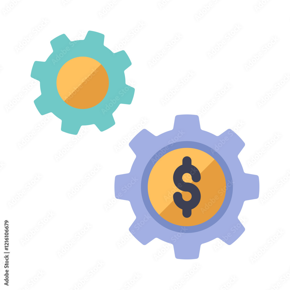 economy gear flat style