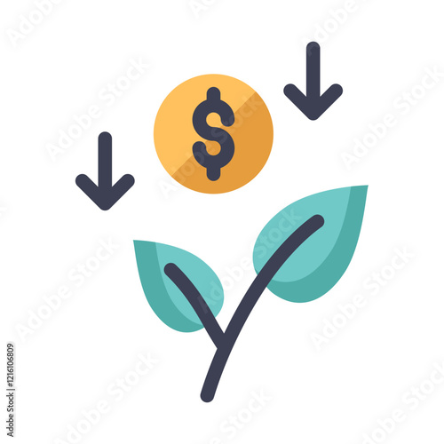 investment down flat style