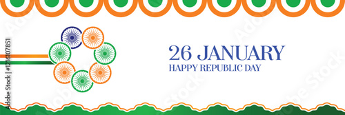 Black Background Vector illustration of Happy Republic Day Sale social media feed template	