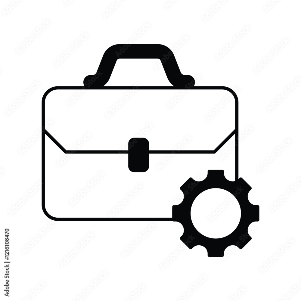 Suitcase glyph icon with white background vector stock illustration Suitcase glyph icon with white background vector stock illustration