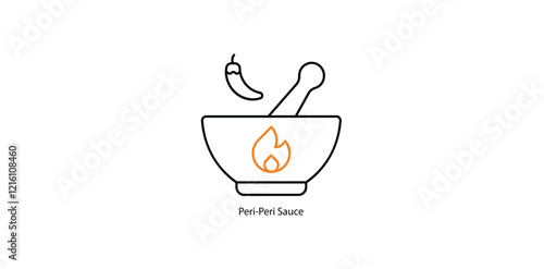 Peri Peri Sauce Vector Icon for Grilled Foods