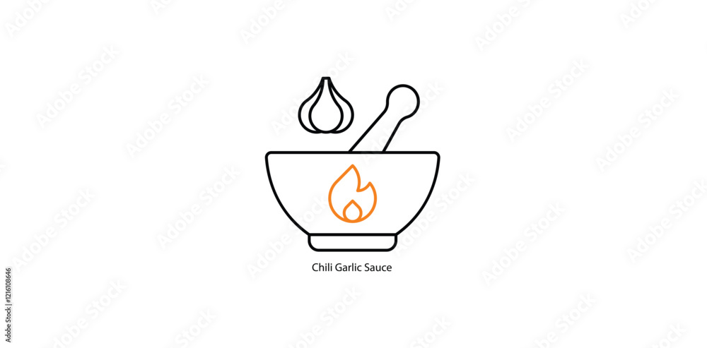 Chili Garlic Sauce Vector Icon for Spicy Recipes Chili Garlic Sauce Vector Icon for Spicy Recipes