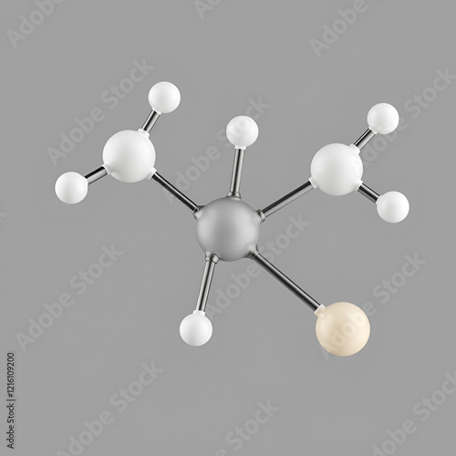 Phenyl benzoate molecular structure isolated on grey photo