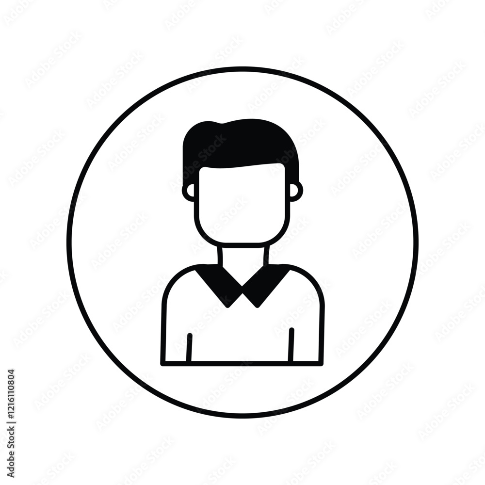 Avatar glyph icon with white background vector stock illustration Avatar glyph icon with white background vector stock illustration