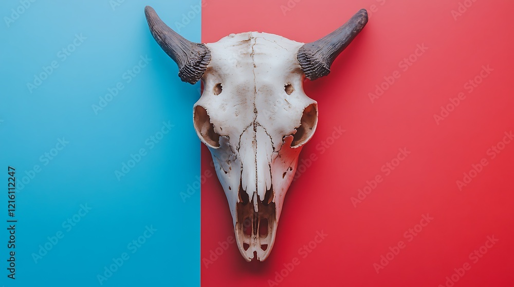 Animal skull on a isolated colorful backdrop Animal skull on a isolated colorful backdrop