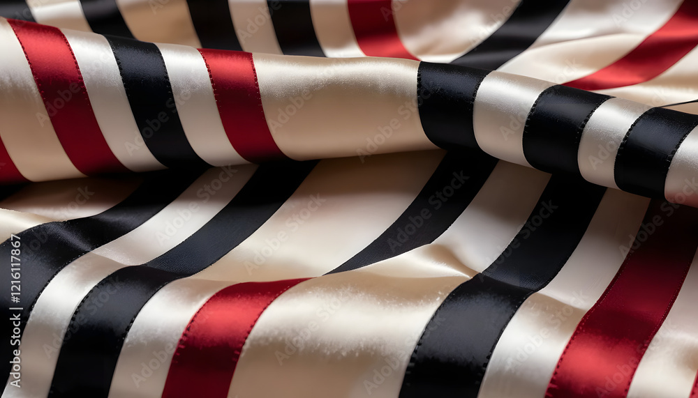 Obraz premium Luxurious satin fabric in high-resolution 4K featuring elegant folds and classic checkered patterns. Smooth and silky texture, perfect for creative and commercial use.