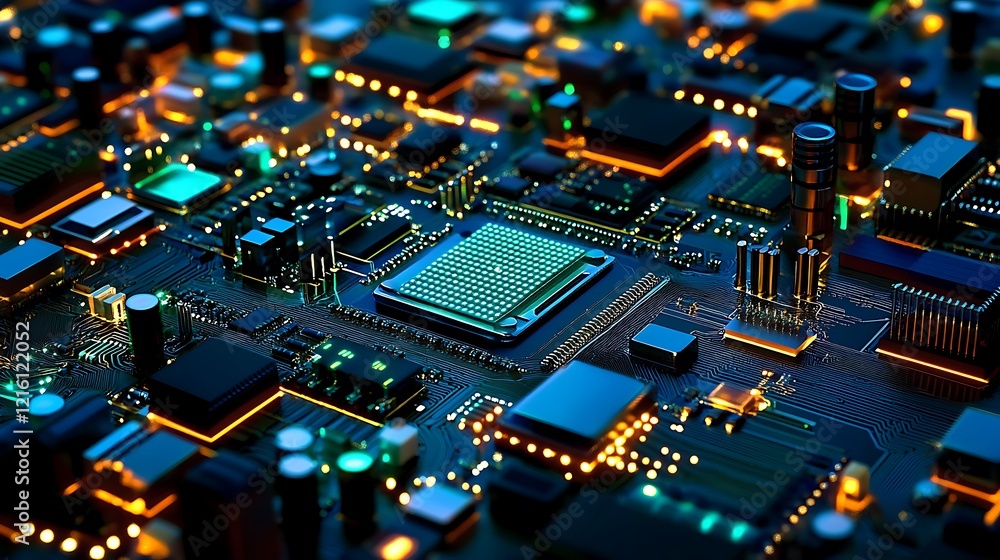 Obraz premium Information technology and electronic networking designs that could warm or small