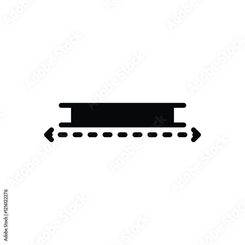 Black solid icon for length